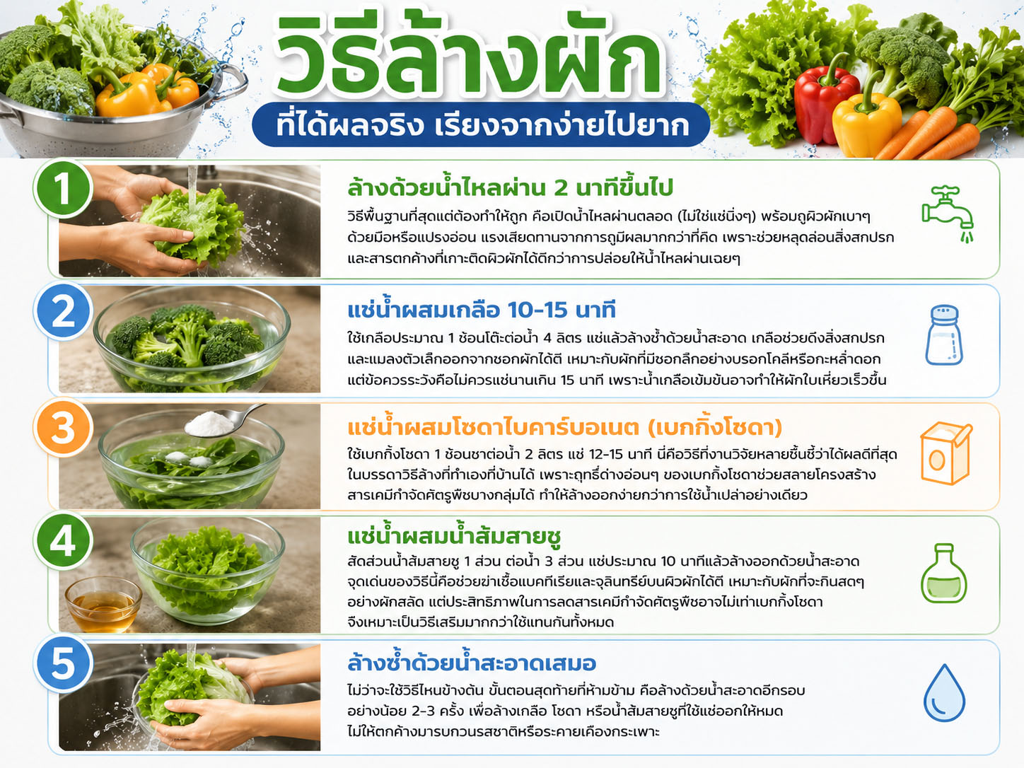 วิธีล้างผักให้สะอาดหมดสารพิษ