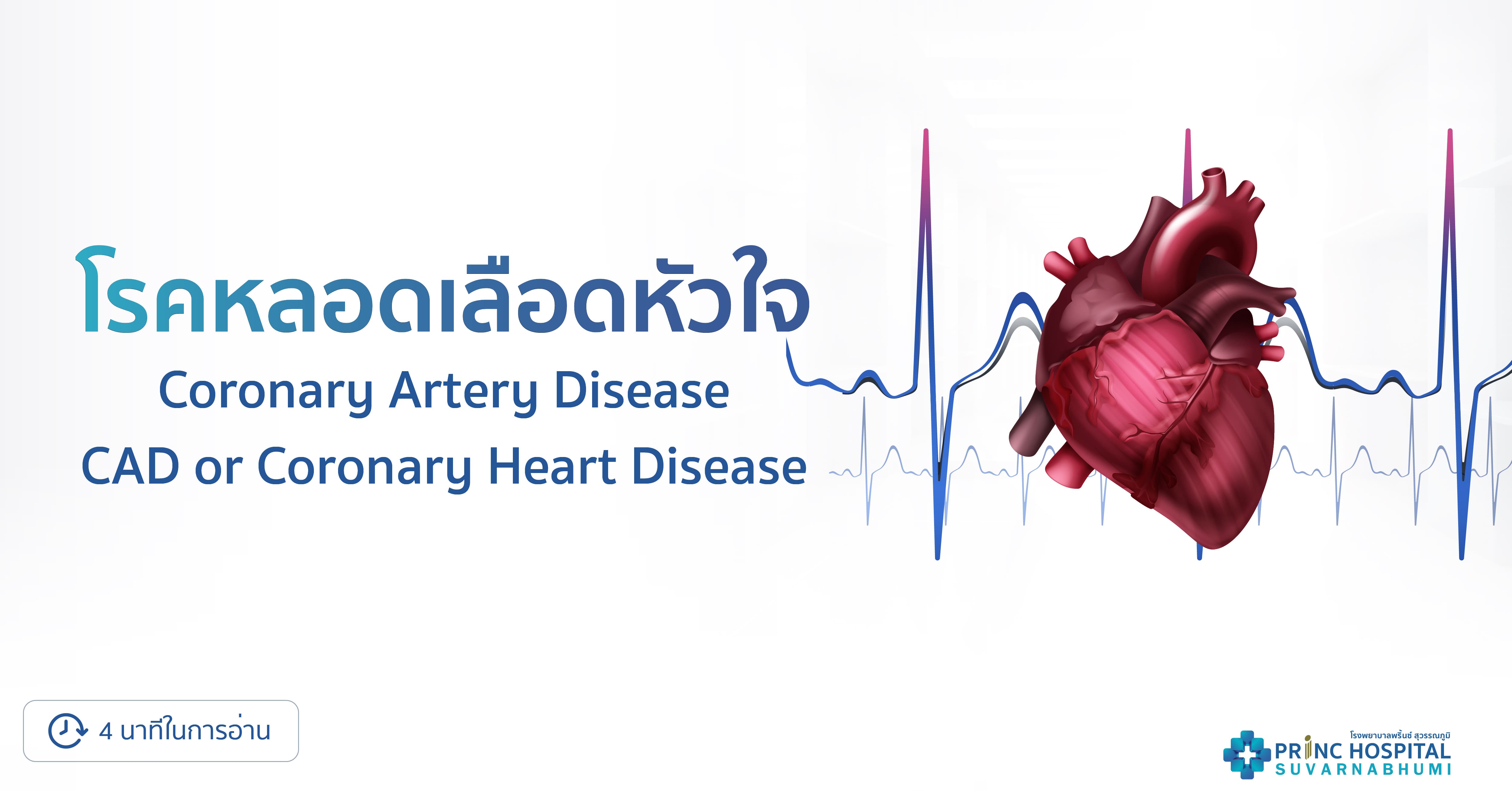 โรคหลอดเลือดหัวใจ (Coronary Artery Disease: CAD or Coronary Heart Disease) | โรงพยาบาลพริ้นซ์ สุวรรณภูมิ